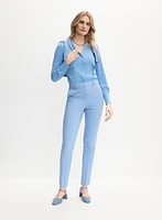 Shirred Button-Down Blouse