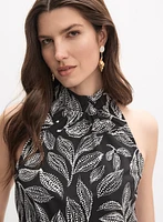 Sleeveless Leaf Print Top