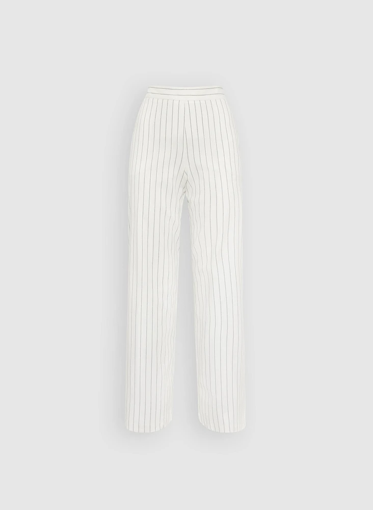Soho Pinstripe Stretch Linen Pants