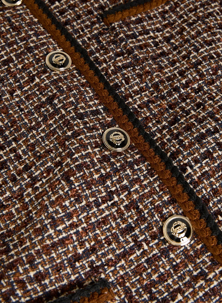 Button-Up Bouclé Jacket