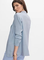 Open Linen-Blend Blazer
