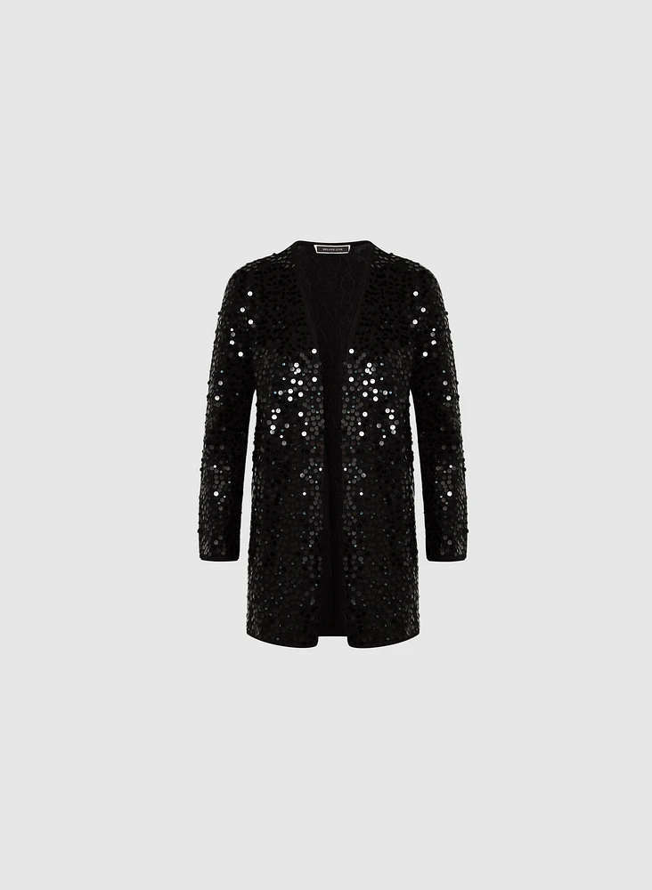 Cardigan long à paillettes