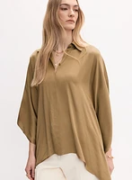 Blouse satinée à manches évasées