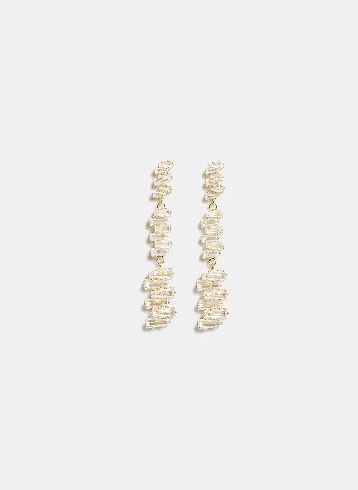Cubic Zirconia Baguette Earrings