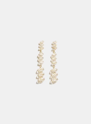 Cubic Zirconia Baguette Earrings