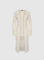 Cardigan long en tricot ajouré