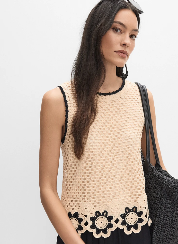 Crochet Floral Knit Tank