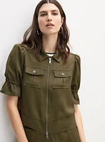 Veste à manches coude volants