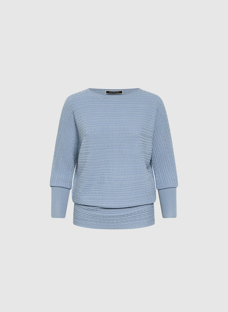 Pull  à manches dolman en mailles torsadées