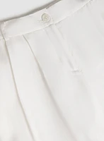 Pantalon à jambe large en mélange de lin et Tencel