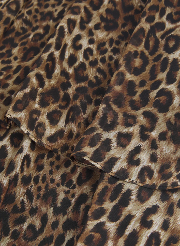 Tiered Leopard Print Dress