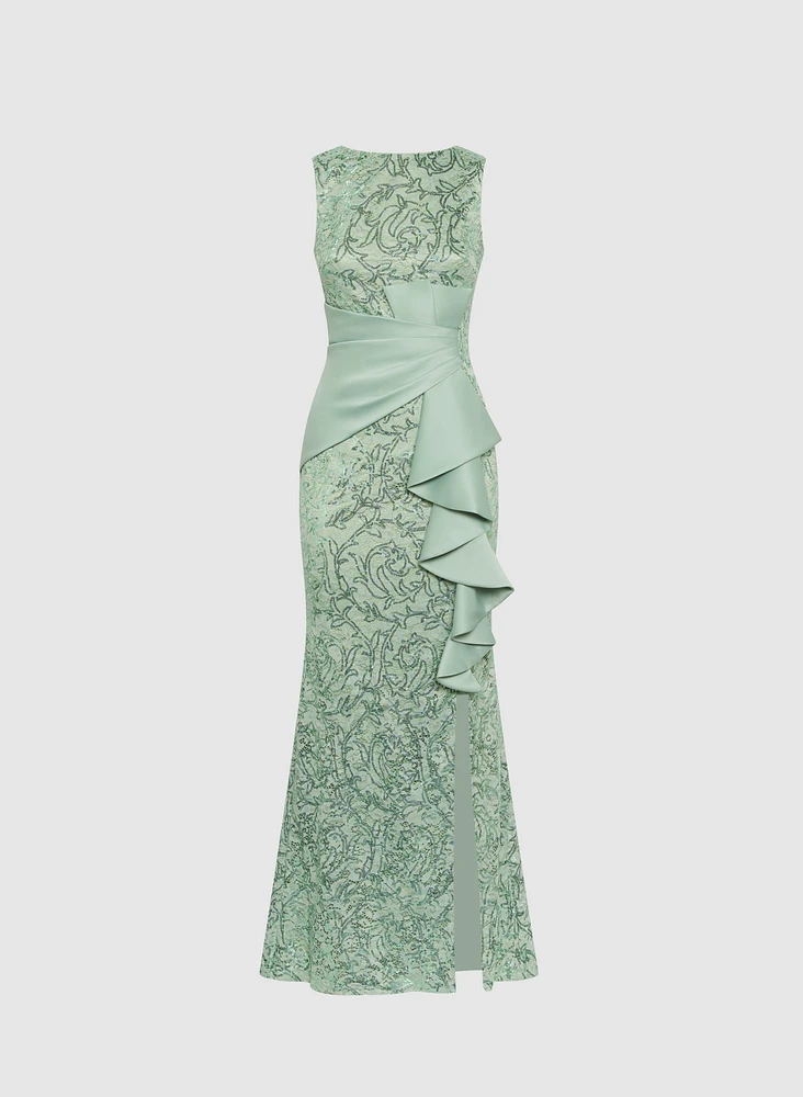 Sequined Ruffled Dress