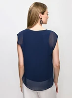 Blouse en chiffon à encolure V