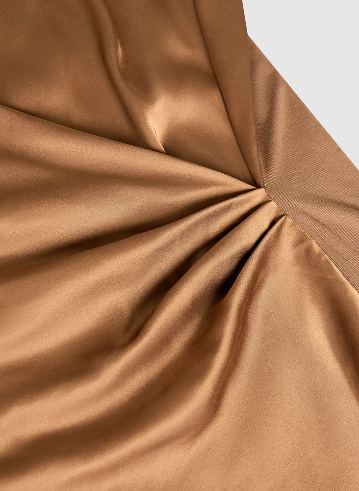 Satin Wrap-Over Top