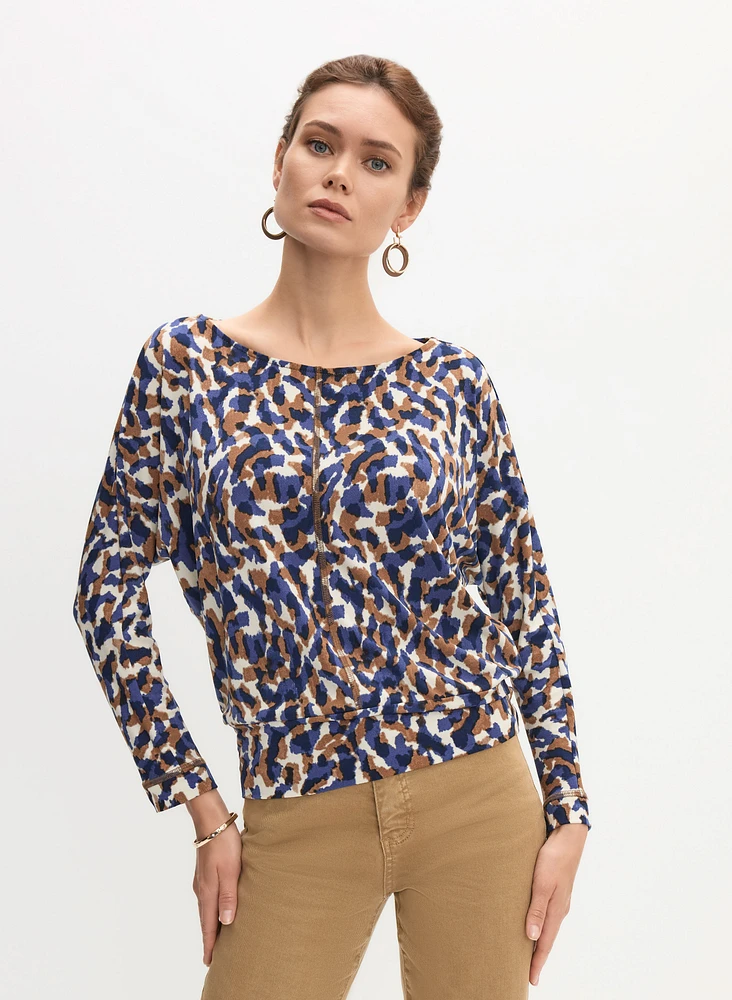 Abstract Print Crepe Top