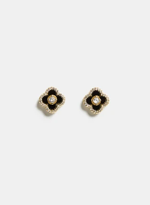 Boucles d'oreilles trèfle en résine