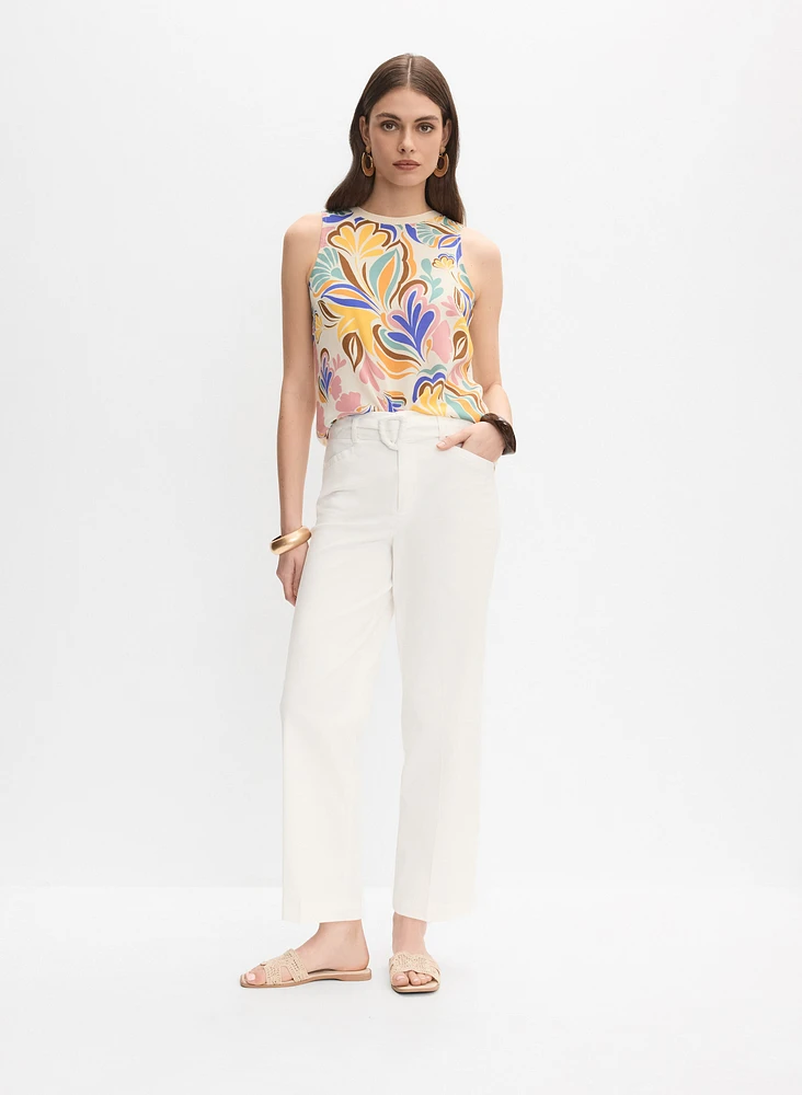 Cotton Straight-Leg Pants