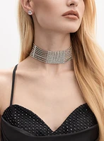 Collier ras-du-cou à cristaux