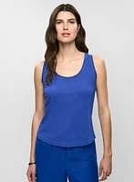 Embroidered Linen-Blend Tank Top