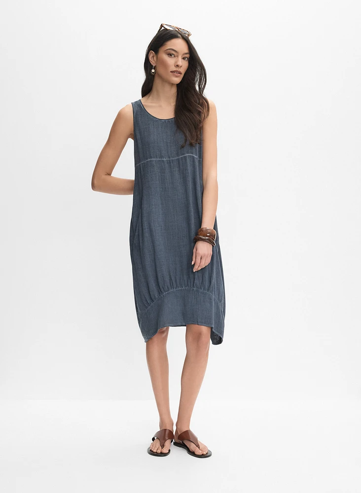 Robe midi en mélange de lin
