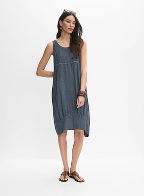 Robe midi en mélange de lin