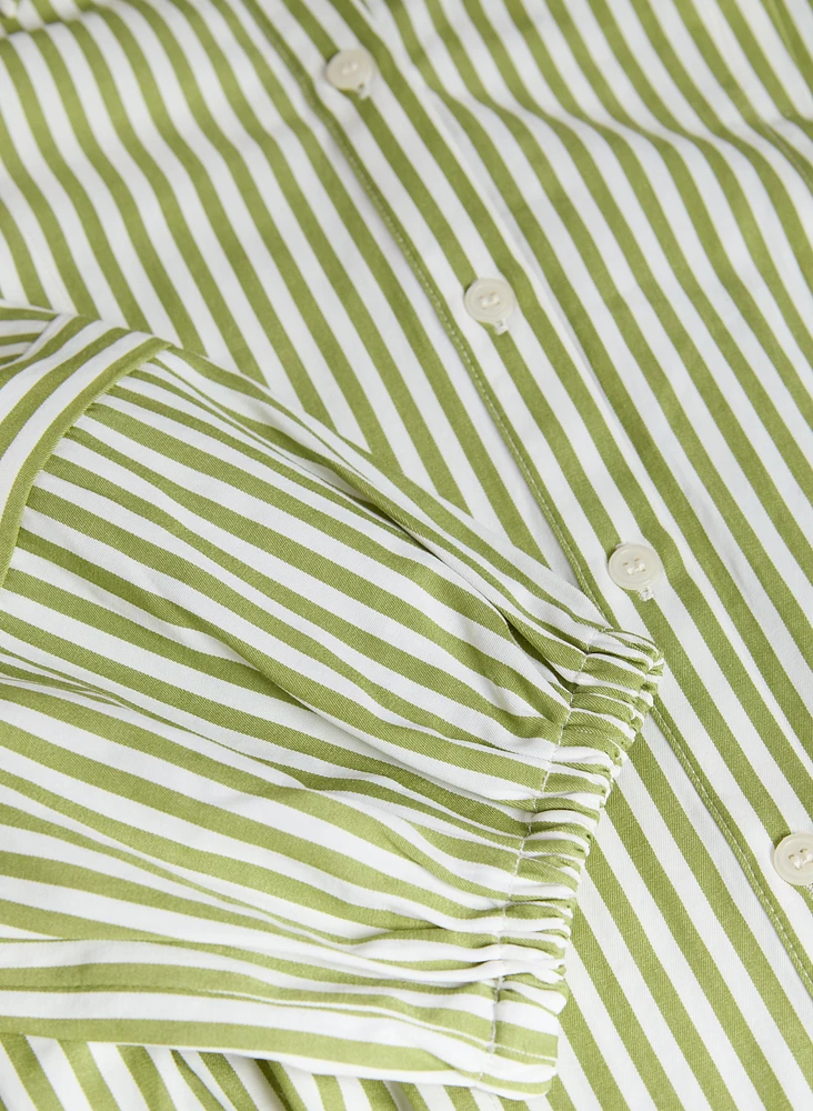 Striped Button-Down Blouse