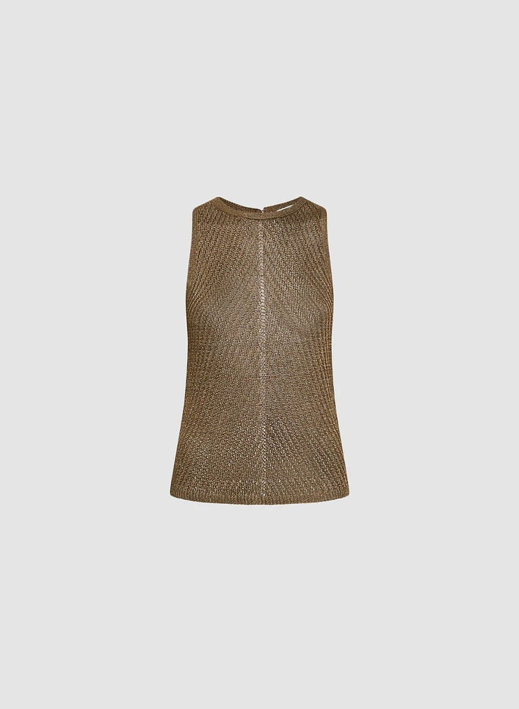 Sleeveless Pointelle Knit Cami