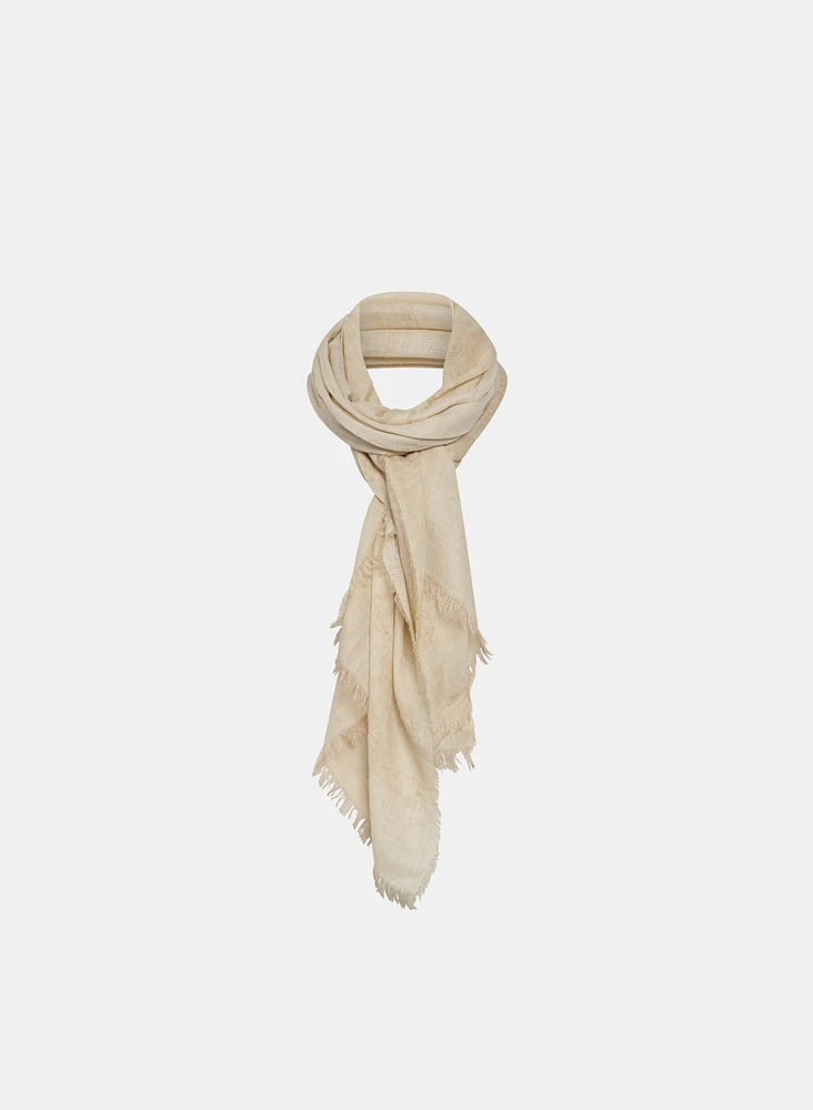 Foulard effet lin à motif de roses