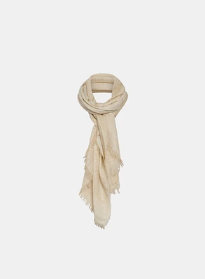 Foulard effet lin à motif de roses