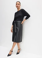 Knit & Vegan Leather Illusion Dress