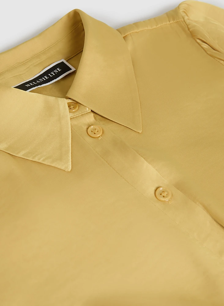 Blouse en satin à ourlet torsad