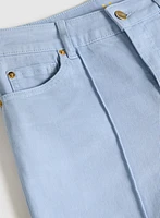 Wide-Leg Denim Capris