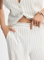 Soho Pinstripe Stretch Linen Pants