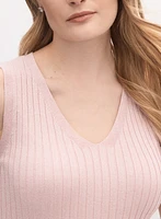 Sleeveless Ribbed Knit Sweater