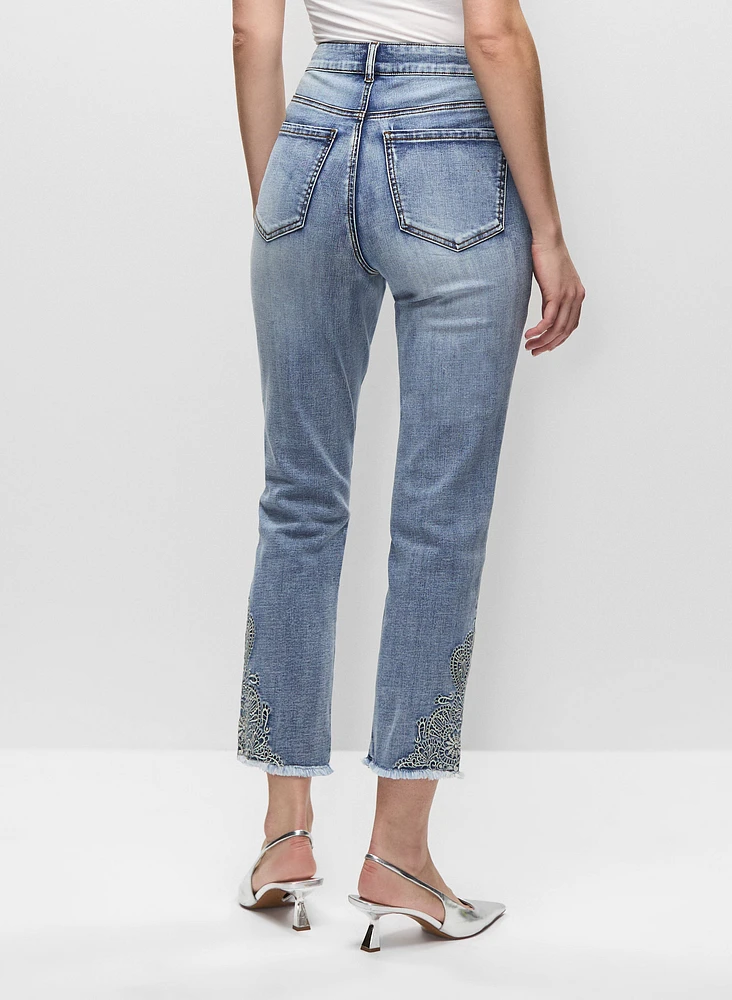 Floral Embellished Slim Leg Jeans
