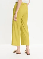 Cropped Linen-Blend Pants