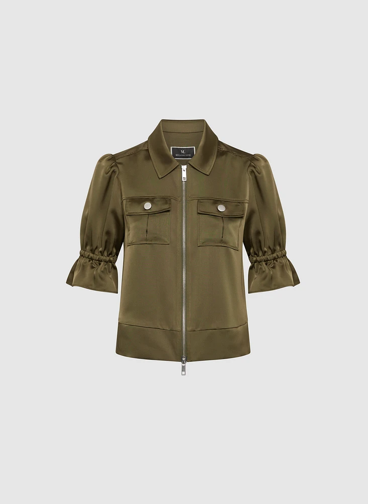 Veste à manches coude volants