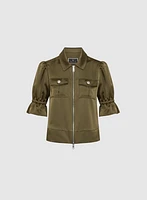 Veste à manches coude volants