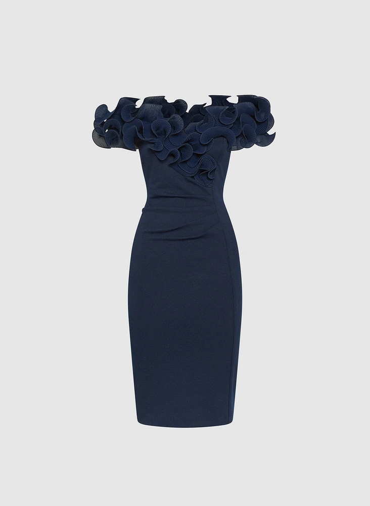 Ruffled Off-The-Shoulder Dress
