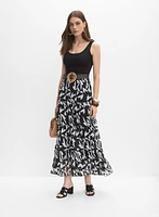 Jupe maxi à motif géométrique