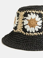 Floral Patchwork Straw Hat
