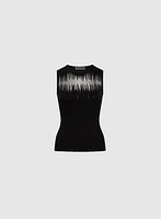 Camisole à détails transparents et pierres