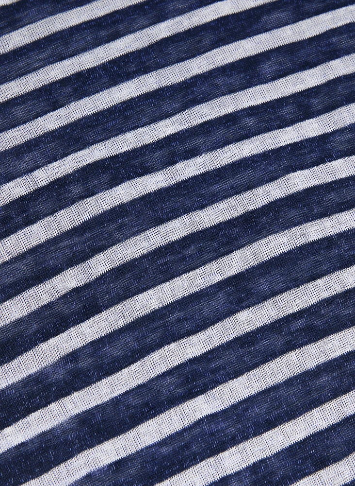 Striped Elbow Sleeve Top