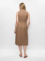 Robe ceinturée à poches appliquées