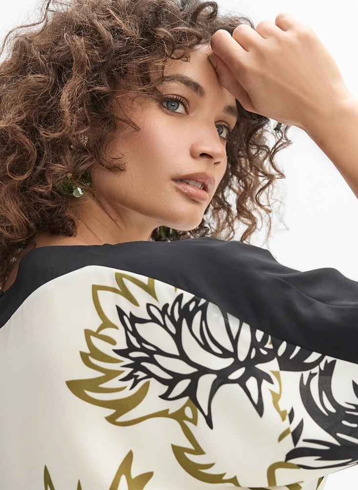 Blouse florale graphique