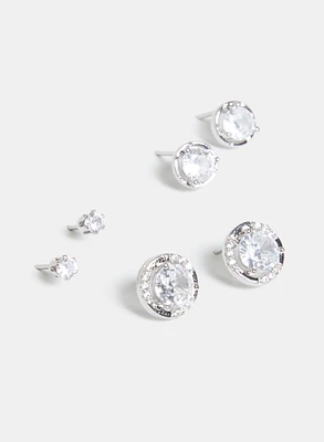 Crystal Stud Earrings Set