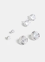 Crystal Stud Earrings Set