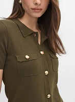 Polo boutonné en tricot