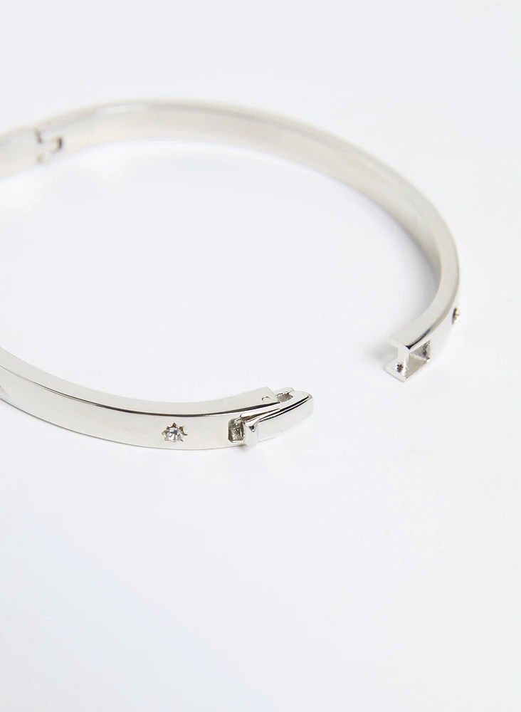 Crystal Insert Hinge Bangle