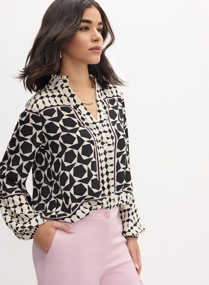 Blouse à motif géométrique